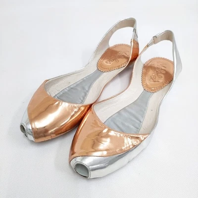 Zapatos de salón planos MALOLES talla 35 1/2 plata oro rosa 5-0603M◎ Foto 1 de 4