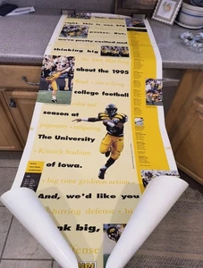1995 OFFICIAL IOWA HAWKEYES Football Long POSTER 21"X 55". Rare - Picture 1 of 17