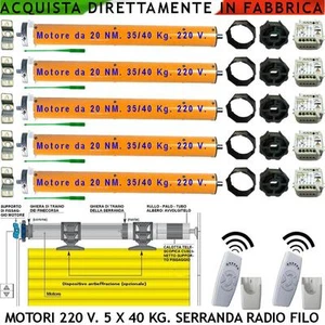TAPPARELLE AUTOMATICHEKit 2 RADIOCOMA. 6 CANALI 5 MOTORI 40 Kg. 5 CENTRALI 220 V - Foto 1 di 1