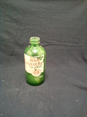 antique Green Painted Lable  gum turpentine  - Image 1 of 4