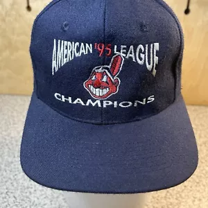 De colección Cleveland Indians Wahoo 1995 Liga Americana Campeones Gorra Gorra Snap Back KC - Imagen 1 de 12