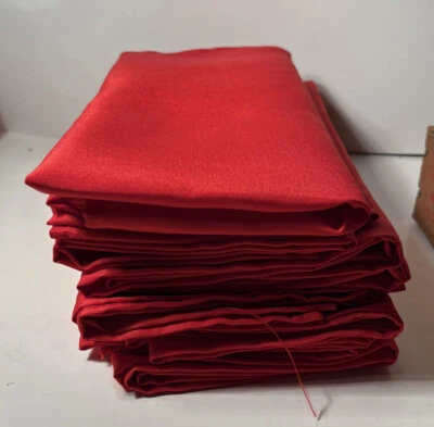 Vintage Set 12 Red Cloth Table Napkins Linen Kitchen Dining Room Decor 19”sq - Image 1 of 4