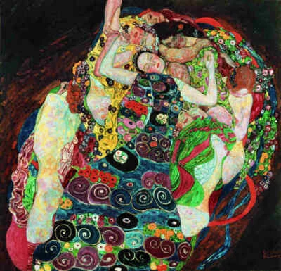 Arte de pared Die Jungfrau de Gustav Klimt pintura al óleo pintada a mano reproducción sobre lienzo Foto 1 de 4