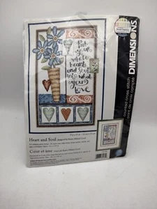 Dimensions ‘Heart And Soul’ Counted Cross Stitch Kit 2006 #35189 Hearts Flowers - Picture 1 of 2