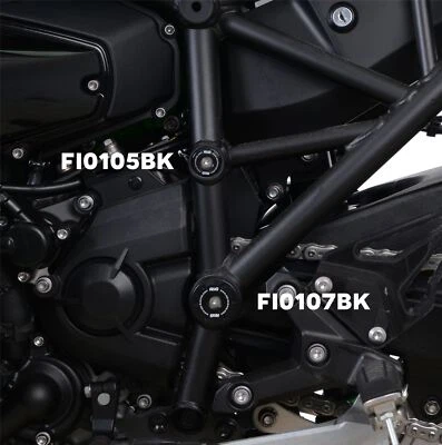 Enchufes de marco R&G negros (marco inferior LHS) Kawasaki Ninja H2 SX 2018 - 2023 Foto 1 de 2