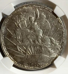 1910 Mexico Peso Caballito. NGC Graded AU55 SILVER COIN - Picture 1 of 6