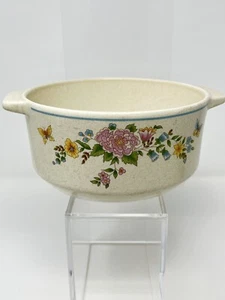 Sketchbook by LENOX 1.25 Qt Round Casserole. No Lid. Pink Flowers Bake Dish 8x3 - Picture 1 of 9