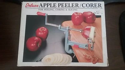 Pelador / Corer de manzana de lujo, soporte de mesa, metal, manivela Foto 1 de 4