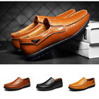 Mens Leather Moccasin Slip On Walking Boat Deck Casual Driving Loafer Shoes Size