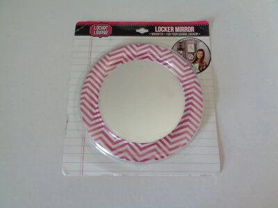 Locker Lounge For Your School Locker Magnetic Locker Mirror Pink Chevron Pattern - Image 1 of 3