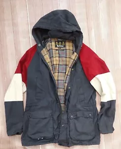BARBOUR BEAUSON WAX Giacca con cappuccio 2xL Rosso Blu Bianco - Uomo - Foto 1 di 8
