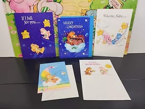 Adorable Lot Of 5 Vintage Care Bears Misc Greeting Cards - Picture 1 of 12
