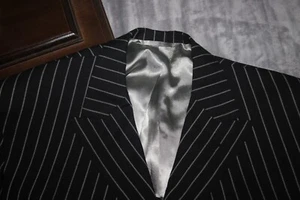 Oxxford Crest 48L Black Pin‑Striped Wool Suit 4‑Button 2‑Vent w/ 38x31 Pants - Picture 1 of 17