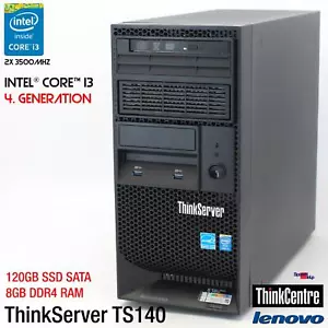 IBM Lenovo ThinkServer TS140 i3 4330 Workstation 120GB 8GB Computer PC Win 10 11 - Picture 1 of 6