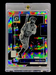 BABE RUTH SILVER PRIZM REFRACTOR Panini Negative Card Black and White YANKEES - Picture 1 of 10