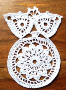NAPPERON FAIT MAIN CROCHET PETITE CHOUETE S . RAISONNIER ARTISANAT FRANCAIS * - Picture 1 of 1