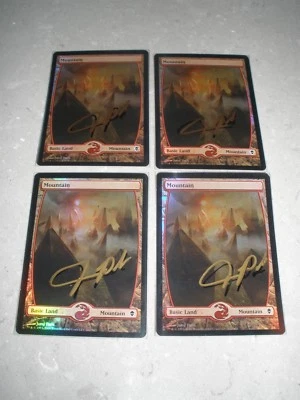 MTG Magic Artist (Jung Park) Signed Foil Mountain #243 x4 Zendikar NM - Image 1 of 2