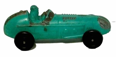Редкая винтажная резиновая игрушка гоночный автомобиль Auburn Aqua Indy 1950-е (J) - Изображение 1 из 4