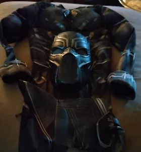 Black Panther T'Challa Battle Suit Costume Jumpsuit Halloween Child's Sm - Picture 1 of 1