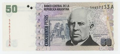 Argentina 50 Pesos ND 1999 Pick 350 UNC Banknote Uncirculated - Image 1 of 2