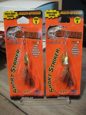 2 Joe's Flies Talla 8 Corto Striker SpinnerBaits 114-8 Muddler Foto 1 de 4