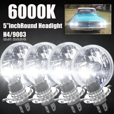 Upgrade FOR Ford Galaxie 500 1962-63  65-74  5.75" Round Led Headlights High/Low - Image 1 of 4