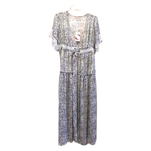 NEW Chelsea & Violet Womens Kimono Small Blue Green Floral Long Boho Cottagecore - Picture 1 of 10