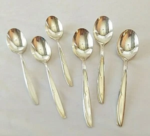 Set 6 Vintage Supreme Silver Plate Spoons 1957 Concept Pattern Flatware MCM Soup - Picture 1 of 8