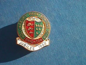 Hollingbury Park Bowling Club Jubilee (1968) - Enamel Pin Badge - Picture 1 of 2