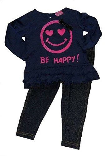 Conjunto de leggings y camisa "Be Happy" Diva bebé niña nuevo con etiquetas Foto 1 de 1