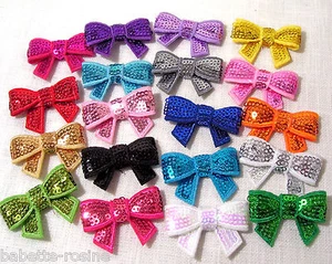 NŒUD APPLIQUE SEQUIN **4 x 2,5 cm** NOEUD Scrapbooking, Couture, Embellissement - Picture 1 of 22