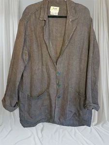Vtg Flax by Jeanne Engelhart  Linen Jacket Women's Sz. SMALL OVERSIZED BUST 50” - Picture 1 of 24
