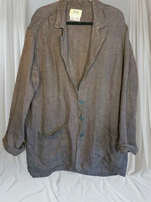 Vtg Flax by Jeanne Engelhart  Linen Jacket Women's Sz. SMALL OVERSIZED BUST 50” - Image 1 of 4