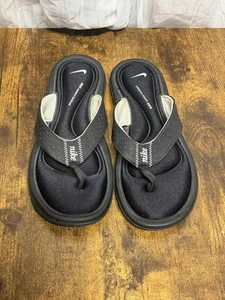 Nike Komfort gepolstertes Fußbett Damengröße 6 Flip-Flop Zehenstegsandalen schwarz - Bild 1 von 13