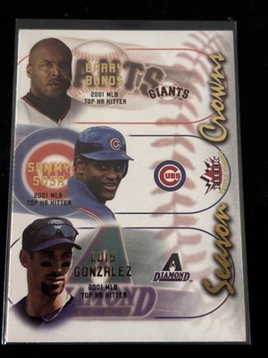 2002 Fleer Triple Crown, Season Crowns Barry Bonds/Sammy Sosa/Luis Gonzalez ￼ - Image 1 of 2