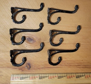6 Lot Antique 19thC Cast Iron Coat/Hat ACORN HOOKS Victorian Hardware - Picture 1 of 7
