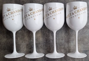 Moet Chandon Imperial Champagner Glas Acryl Becher, 4er Set Weiß, NEU - Bild 1 von 12