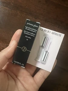 Giorgio Armani Prisma Glass Lip Gloss In 01 Clear Shine 1ml Travel Size New - Picture 1 of 4