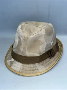 Cappello Coach Signature Jacquard Fedora Donna Marrone Secchiello - Foto 1 di 9