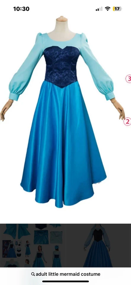 Disneybound Ariel Vestido Cosplay La Sirenita, XL Foto 1 de 4