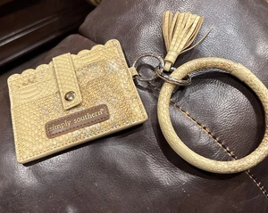 Simply Southern Bangle Key Ring Wallet Card Holder Wallet FAUX SNAKE excellent - Picture 1 of 6