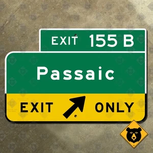 New Jersey parkway exit 155B Passaic road highway sign Garden 15x10 - Picture 1 of 2