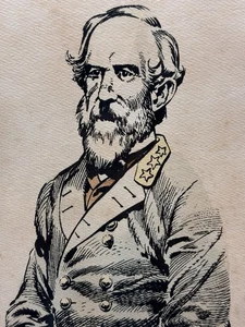Vintage Civil War General Robert E. Lee Framed Print, Jack Davis Art Decor Gifts - Picture 1 of 11