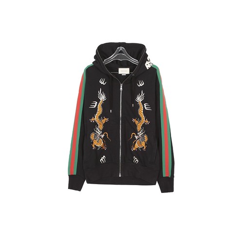 Felpa con cappuccio e zip Gucci Dragon ricamata taglia M 475376 139225507