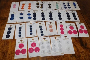 Large Lot of Vintage La Mode Sewing Buttons on Cards New Old Stock - Picture 1 of 10