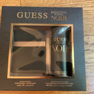 Juego de caja Guess Seductive Homme Noir para hombre eau de toilette y spray corporal Foto 1 de 4