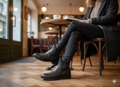 Thursday Boot Company Duchess Chelsea Womens 7 Black Leather Ankle Boots Classic - Image 1 of 4