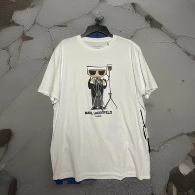 NWT Karl Lagerfeld XL Shirt Paris Flat Head Karl with Tux White Mens - Image 1 of 4