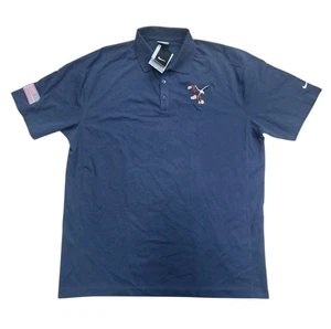 New NIKE Golf Dri-Fit POLO Navy Blue XXL Bald Eagle American Flag Patriotic - Picture 1 of 8