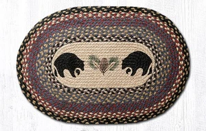 Earth Rugs OP-43 Black Bears Oval Patch 20" x 30" - Picture 1 of 1